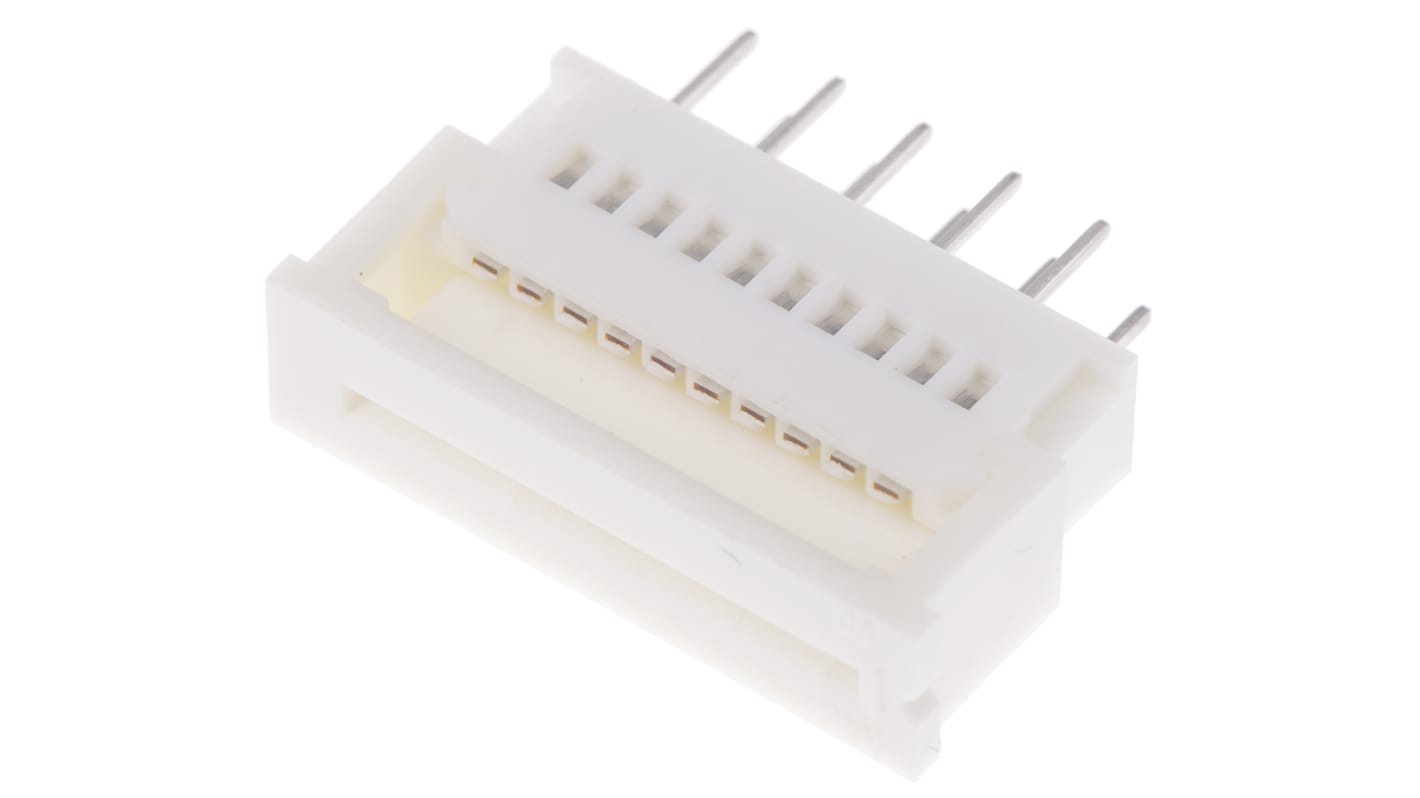 Connecteur FPC Molex série Easy-On, 10 Contacts pas 1.25mm, 1 Rangée(s), Femelle Droit, montage Traversant 5597