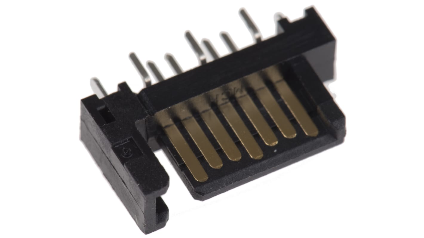 Molex SATA Series Straight Through Hole Mount PCB Socket, 7-Contact, 1-Row, Solder Termination