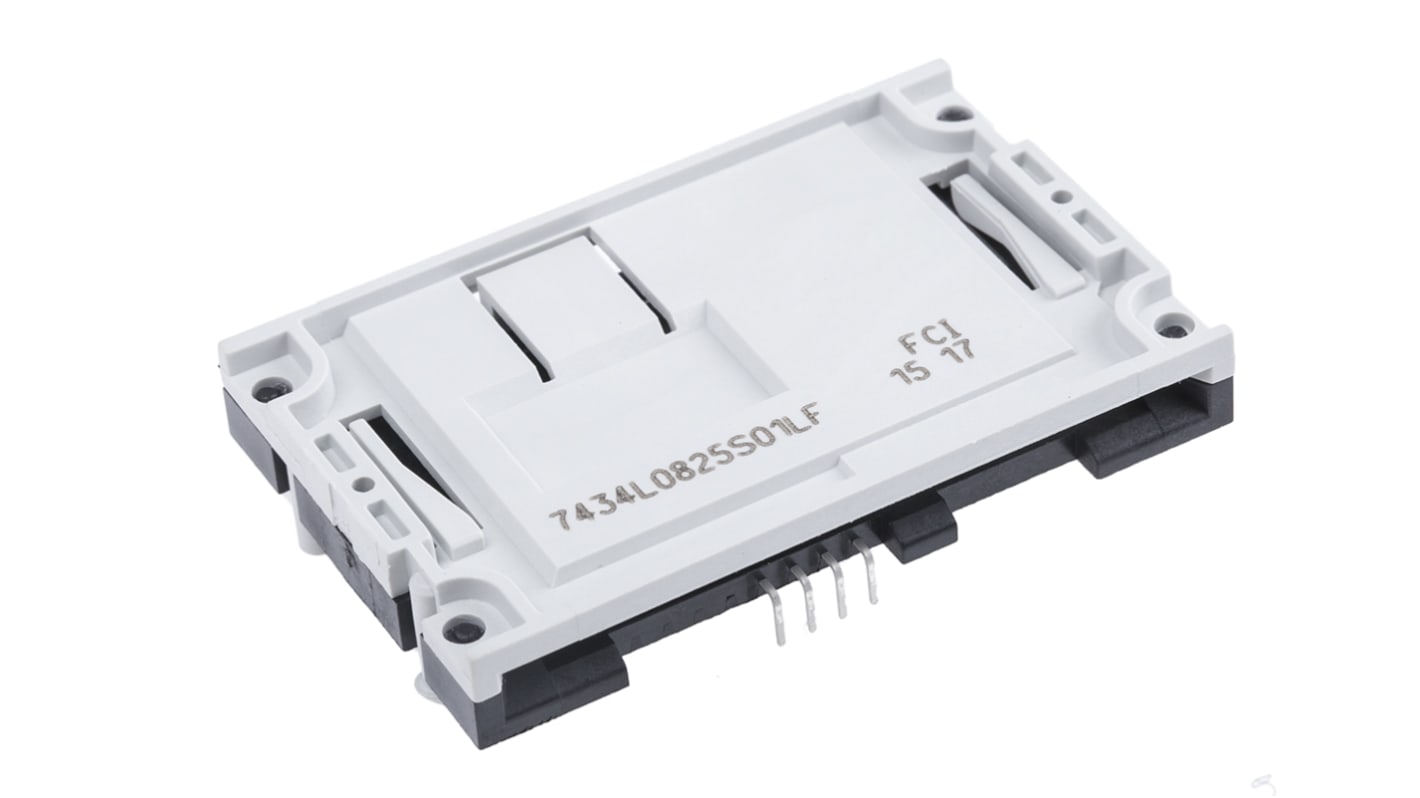 Connecteur de carte mémoire Angle droit Amphenol ICC, Traversant, Smart Card, raccordement A souder