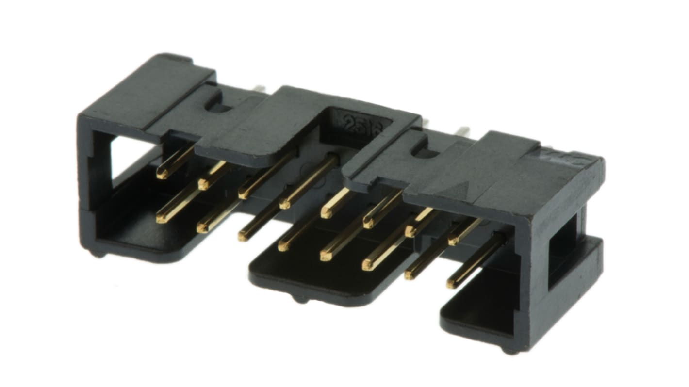 3M 2500 Series Straight Through Hole PCB Header, 16 Contact(s), 2.54mm Pitch, 2 Row(s), Shrouded