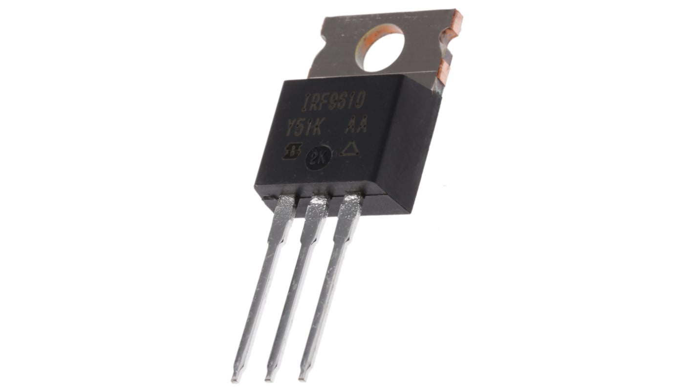 P-Channel MOSFET, 1.8 A, 200 V, 3-Pin TO-220AB Vishay IRF9610PBF