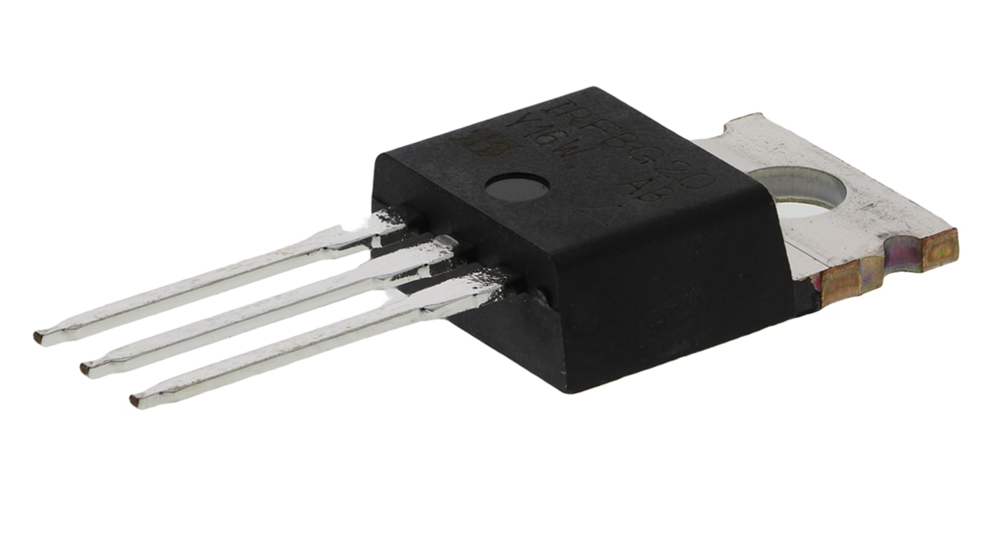 MOSFET Vishay IRFBG20PBF, VDSS 1.000 V, ID 1,4 A, TO-220AB de 3 pines, config. Simple