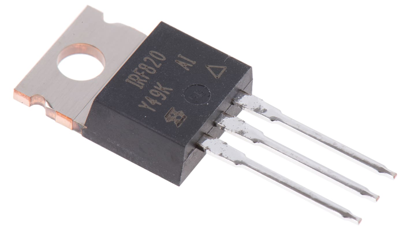 MOSFET Vishay canal N, TO-220AB 2,5 A 500 V, 3 broches