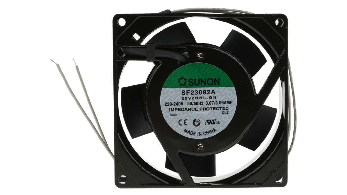 Sunon axiális ventilátor, 230 V AC, 92 x 92 x 25mm, 51m³/h, 2350rpm