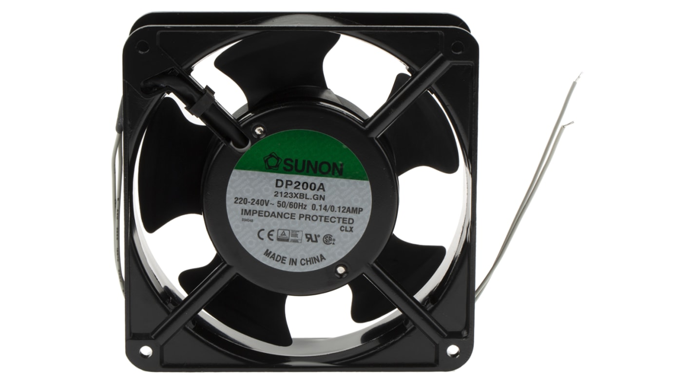 Ventilador Axial Sunon DP de 120 x 120 x 38mm, 230 V ac, 21W, 3150rpm, caudal 199m³/h, 50dB