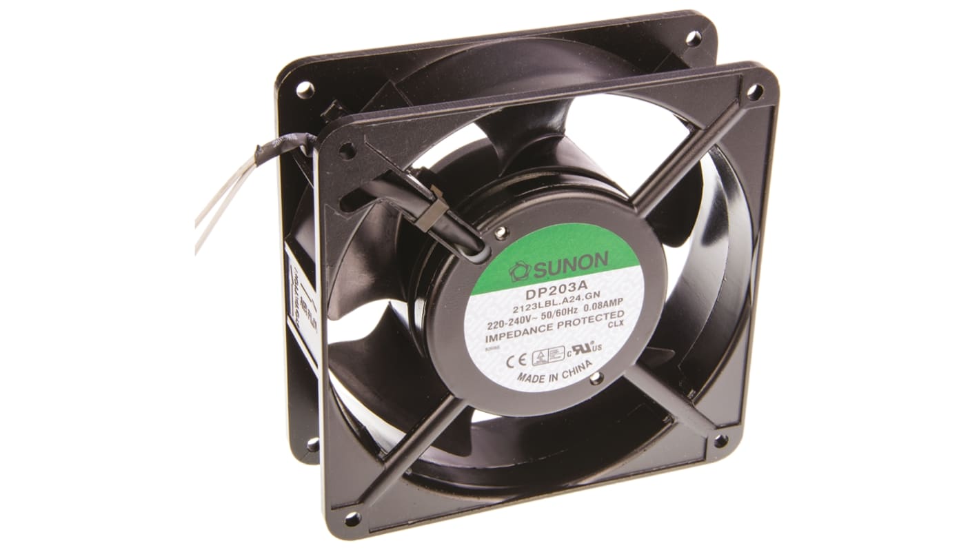 Sunon DP Series Axial Fan, 230 V ac, AC Operation, 122.4m³/h, 10W, 60mA Max, 120 x 120 x 38mm