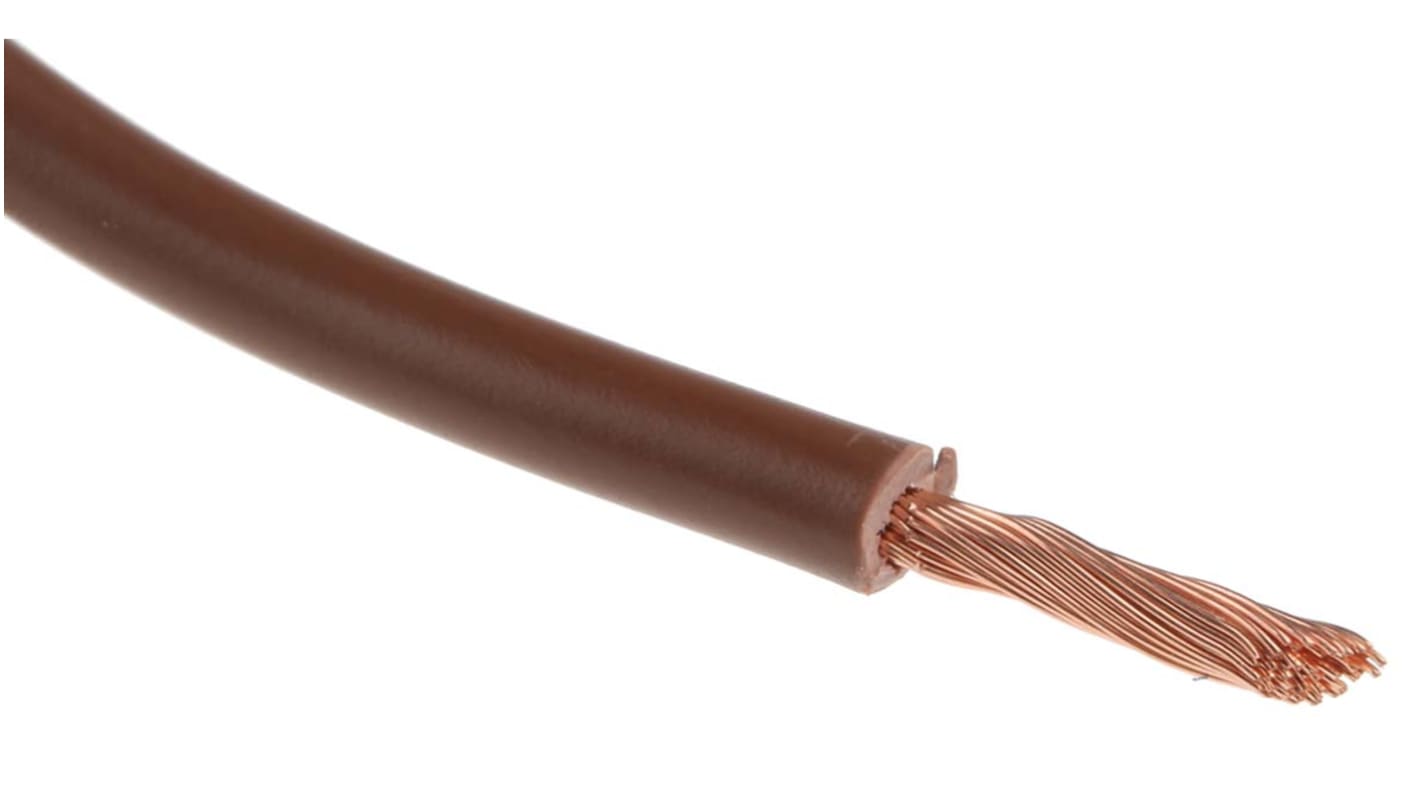 RS PRO Einzeladerleitung 2,5 mm², 13 AWG 100m Braun PVC isoliert Ø 4.1mm 50/0,25 mm Litzen 2491X