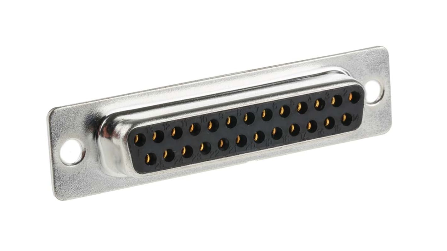 RS PRO 25 Way Panel Mount D-sub Connector Socket, 2.77mm Pitch