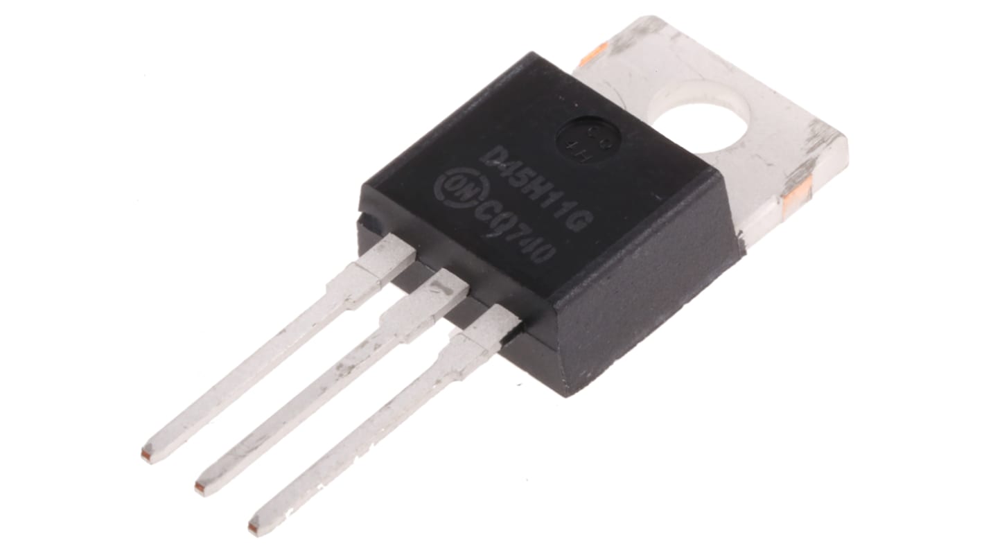 onsemi D45H11G THT, PNP Transistor –80 V / -10 A 40 MHz, TO-220AB 3-Pin