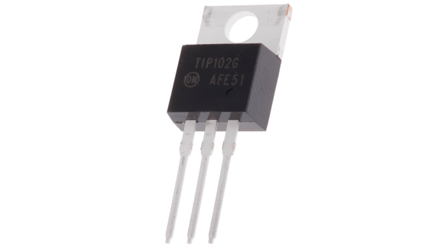 onsemi TIP102G NPN Darlington Transistor, 8 A 100 V HFE:200, 3-Pin TO-220AB