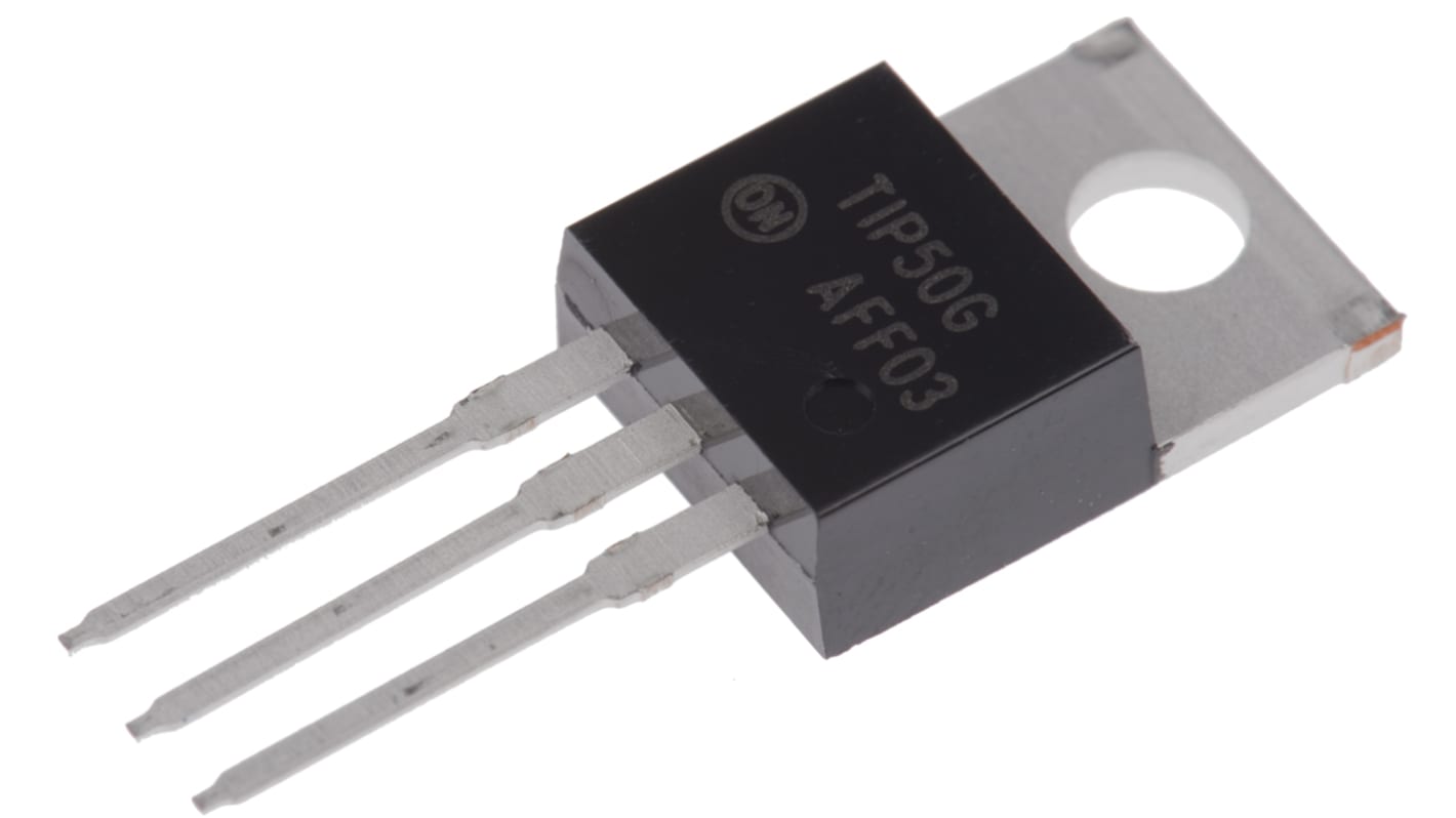 onsemi TIP50G THT, NPN Transistor 400 V / 1 A 10 MHz, TO-220AB 3-Pin