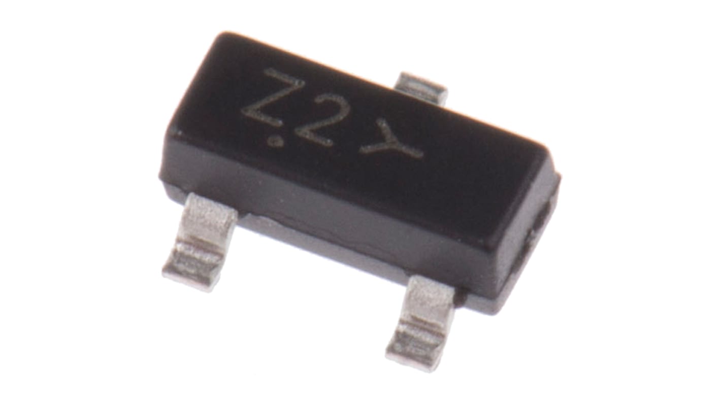 onsemi 2.9 x 1.3 x 0.94mm Simple BZX84C5V1LT1G +150 °C 300 mW 2μA 60Ω -65 °C Montaje superficial 5.1V 1 SOT-23 3 Diodo