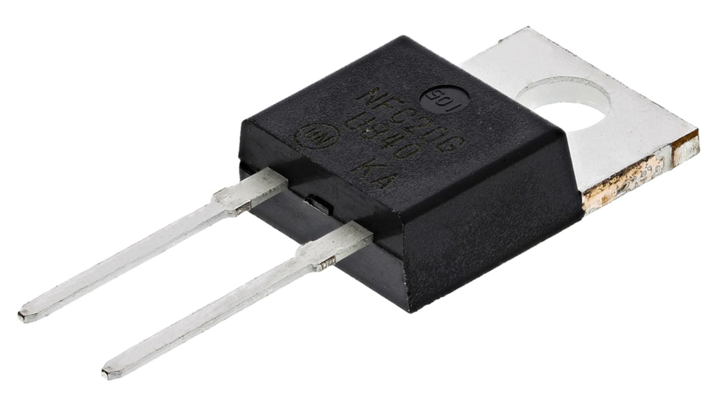 Diodo onsemi, Su foro, 8A, 400V, TO-220AC, Switching