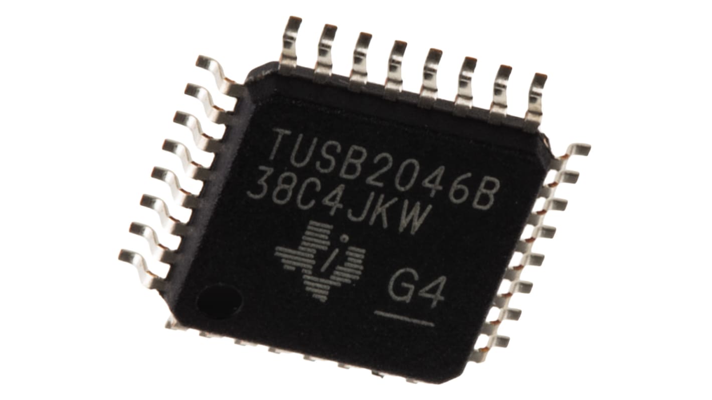 Texas Instruments USB adó-vevő TUSB2046BVF 5-csatornás, 12Mbps, USB 2.1, 3.3 V, 32-tüskés, LQFP