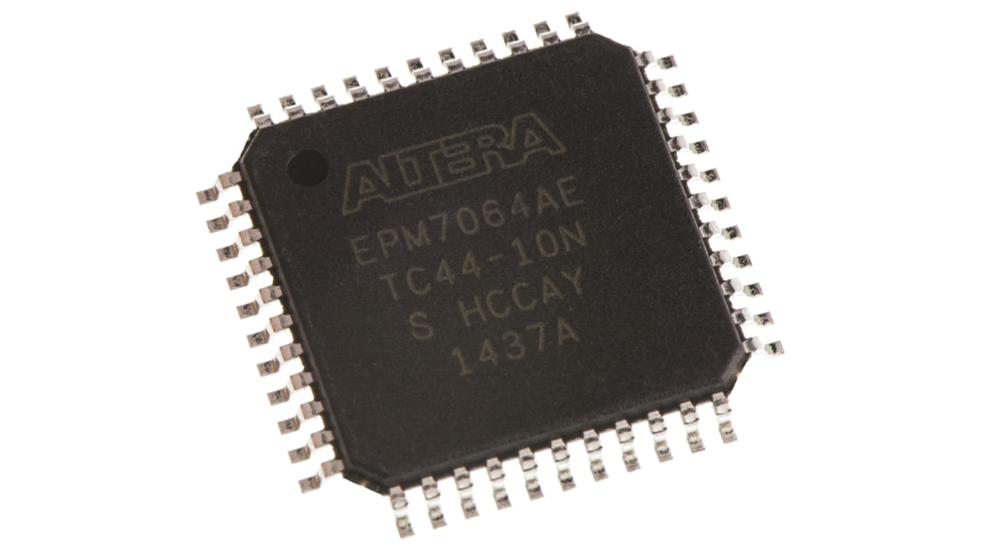 EPM7064AETC44-10N, CPLD MAX 7000A EEPROM, 64 celler, 36 I/O, 4 Labs, ISP, 3 → 3,6 V, 44 Ben, TQFP