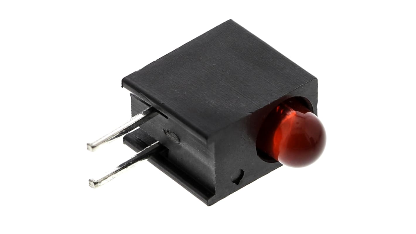 Indicateur à LED pour CI, Dialight, 551-1107F, 1 LED, Rouge, Traversant, Angle droit