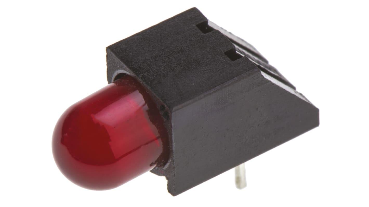 Indicatore LED per PCB Rosso Dialight, 50 °, 1 LEDs, Right-angle, 1,8 V, Montaggio con foro passante