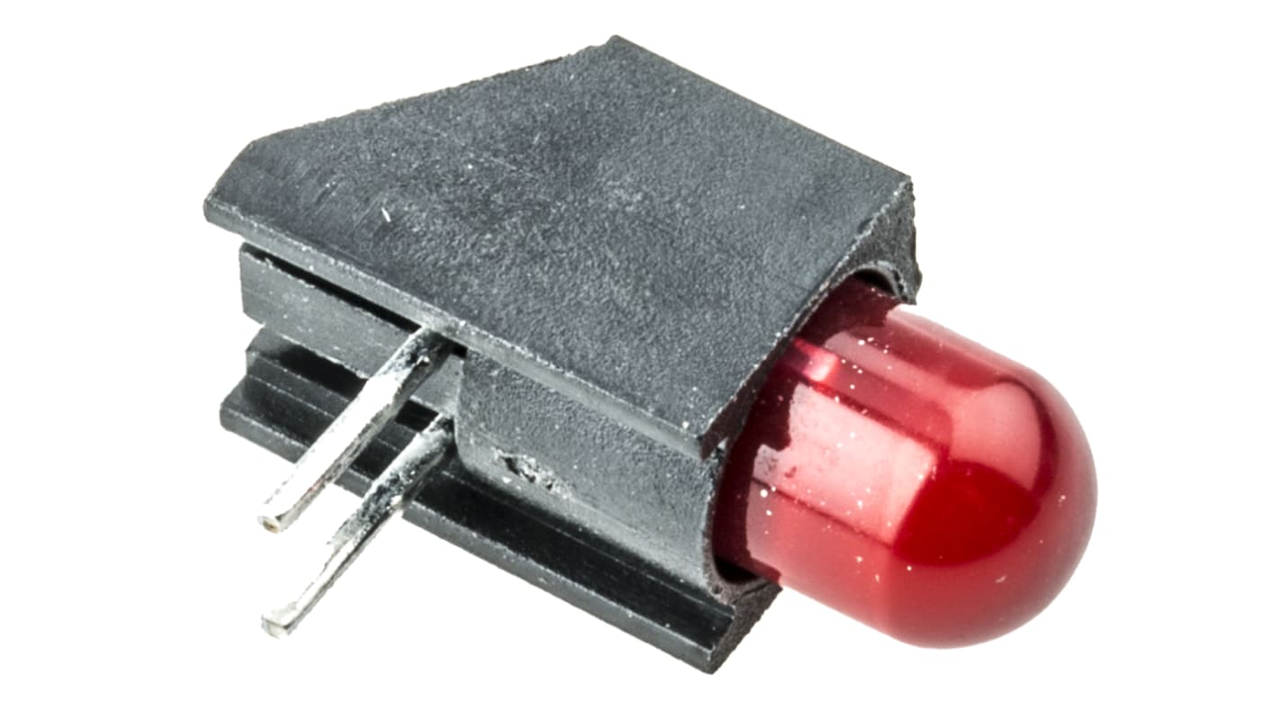 Indicatore LED per PCB Rosso Dialight, 50 °, 1 LEDs, Right-angle, 2,5 V, Montaggio con foro passante