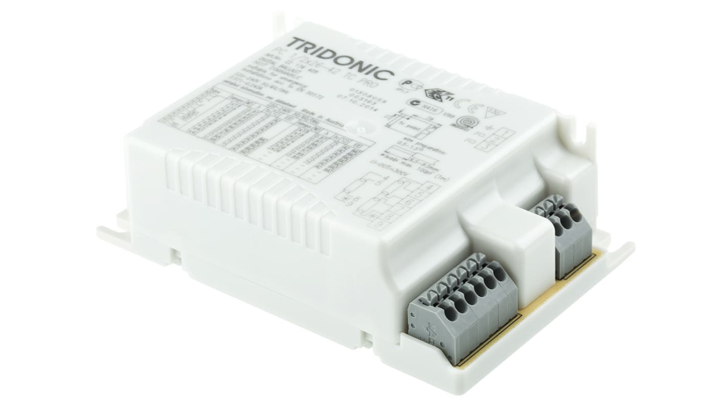 Tridonic 18 W, 22 W, 24 W, 26 W, 32 W, 40 W, 42 W Electronic Compact Fluorescent Lighting Ballast, 220 → 240 V