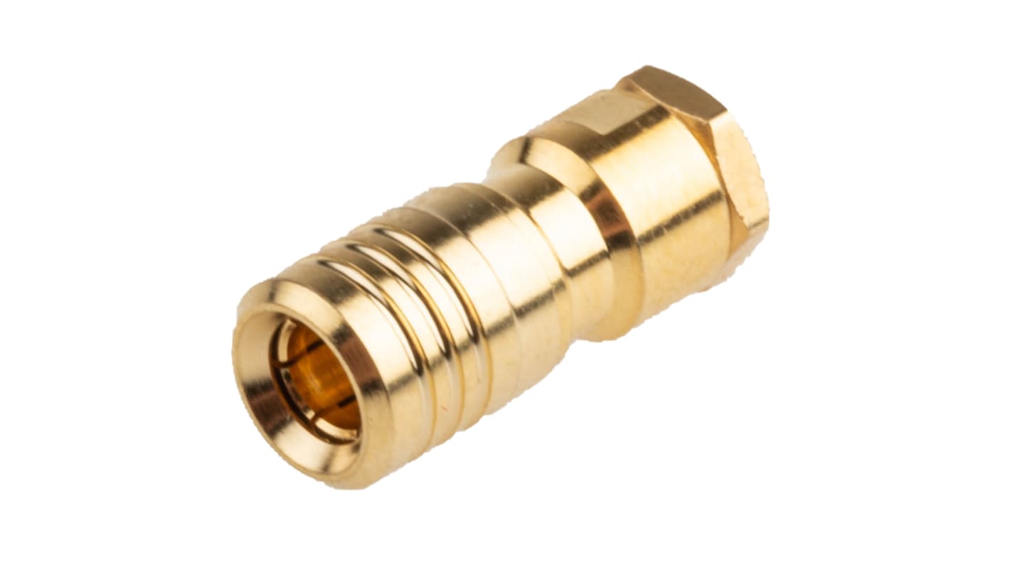 Conector coaxial RS PRO, Hembra, Recto, Impedancia 50Ω, Montaje de Cable, Terminación de Abrazadera, 4GHz, RG174/U, Oro