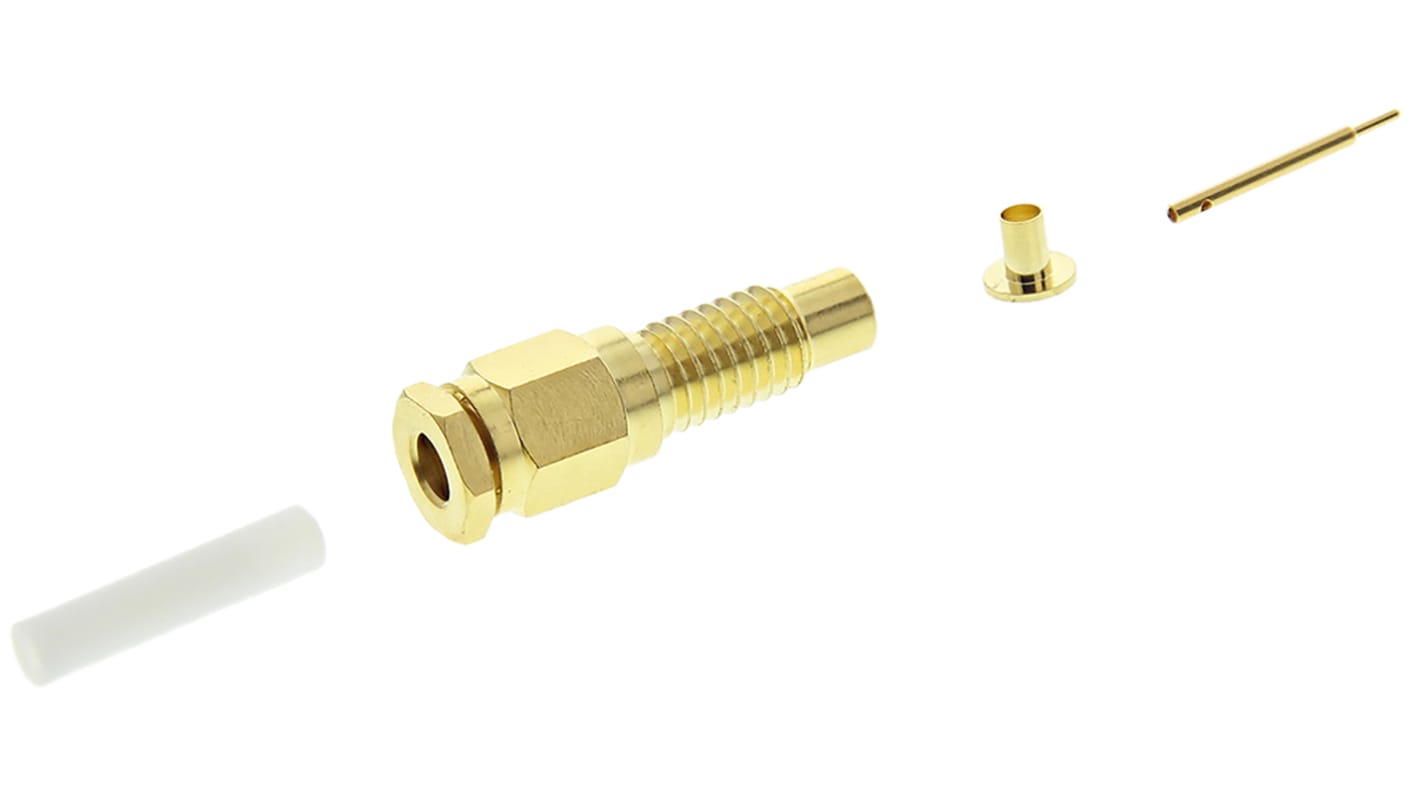 Conector coaxial RS PRO, Macho, Recta, Impedancia 50Ω, Montaje de Cable, Terminación de Abrazadera, 10GHz, RG174 A/U,