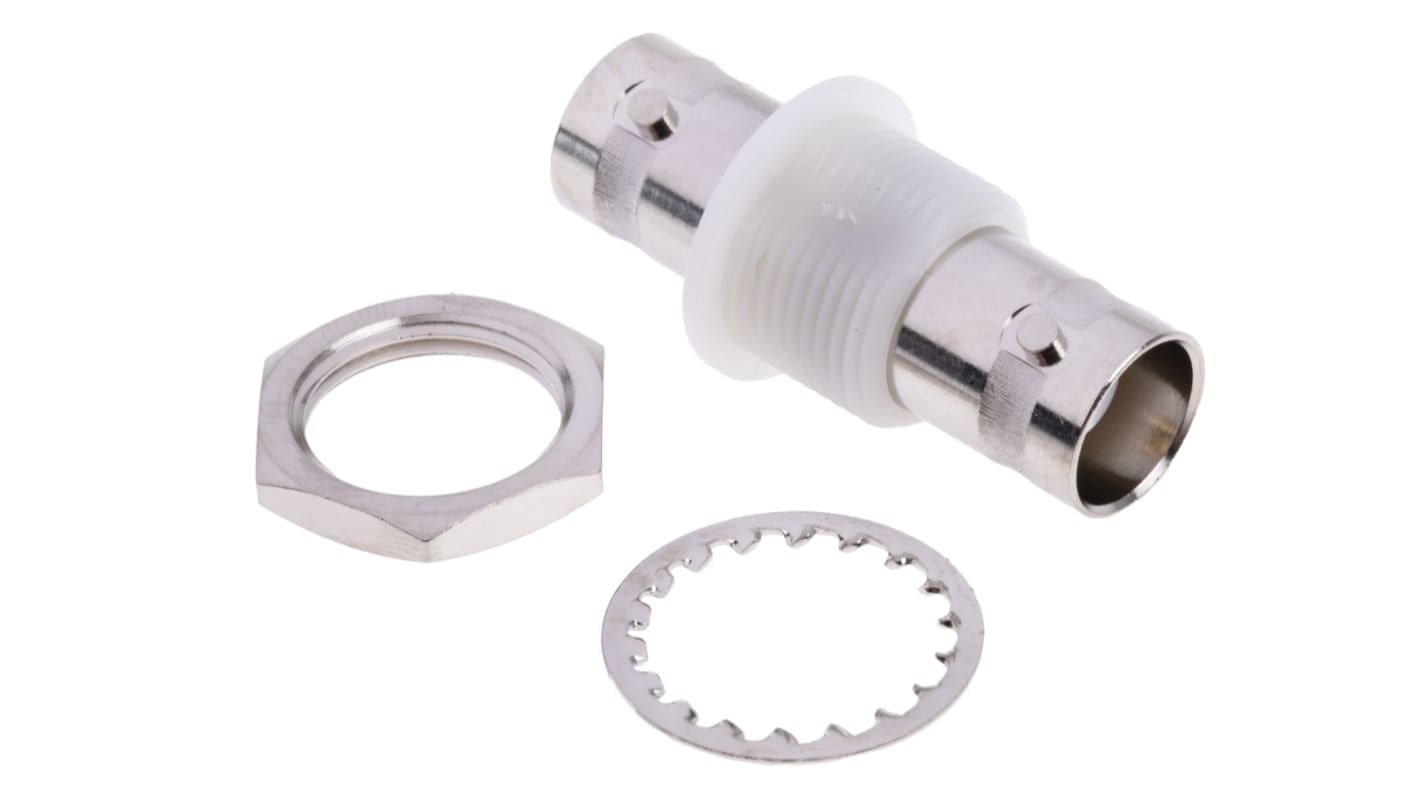 RS PRO 50Ω Coax-adapter, Lige, A: BNC Hun til B: BNC Hun, 4GHz Nikkel Normal