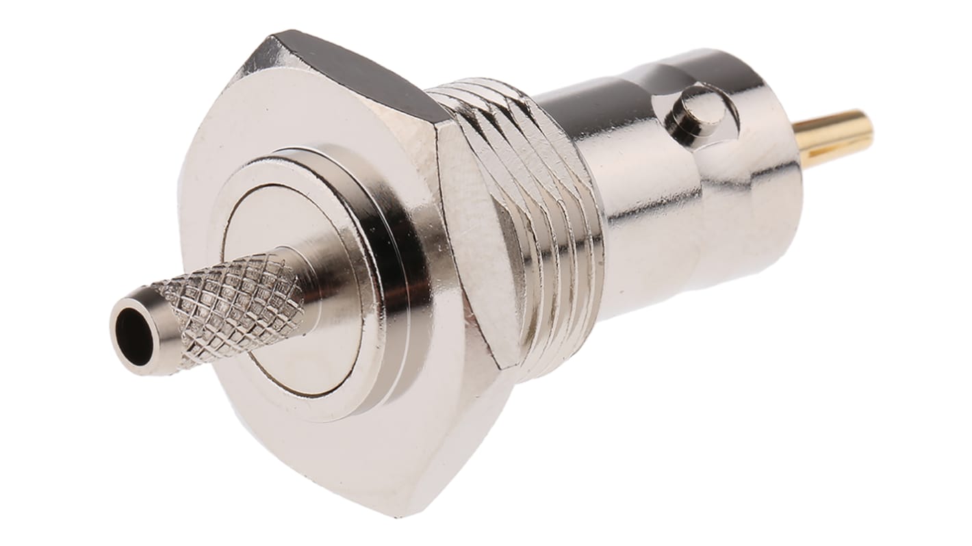 RS PRO, jack Panel Mount BNC Connector, 50Ω, Crimp Termination, Straight Body