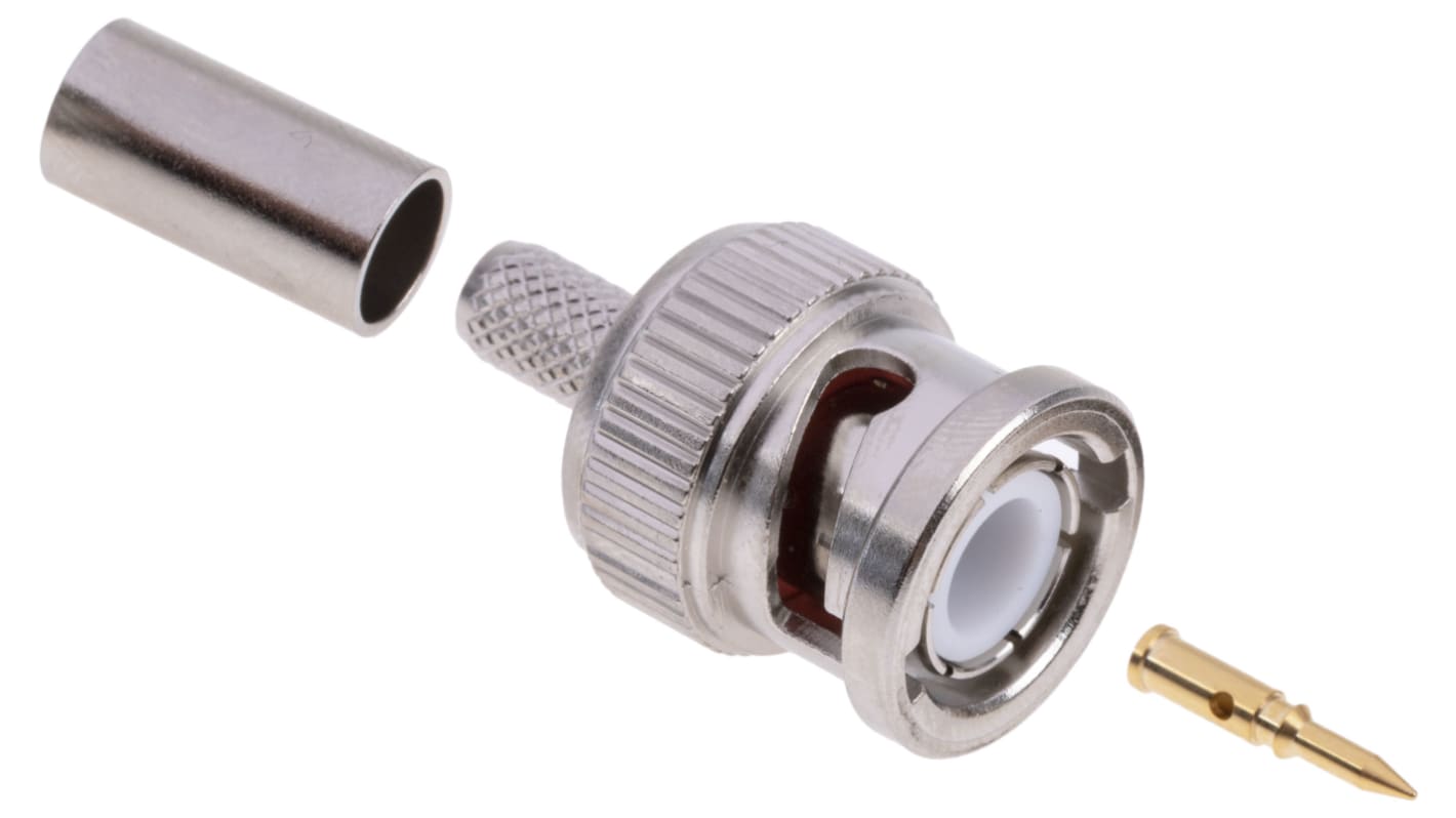 RS PRO Stecker Koaxialsteckverbinder BNC-Steckverbinder, Kabelmontage, Crimp-Anschluss, für RG58-Kabel, 50Ω, , Gerade