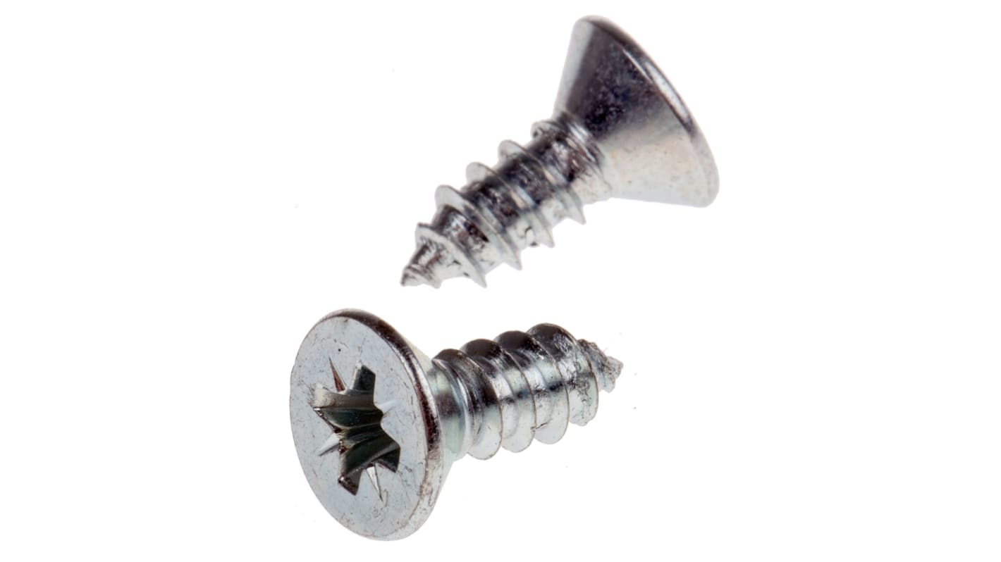 Tornillo autorroscante de cabeza avellanada con huella Pozidriv RS PRO, rosca UTS 10, long. 13mm, de acero