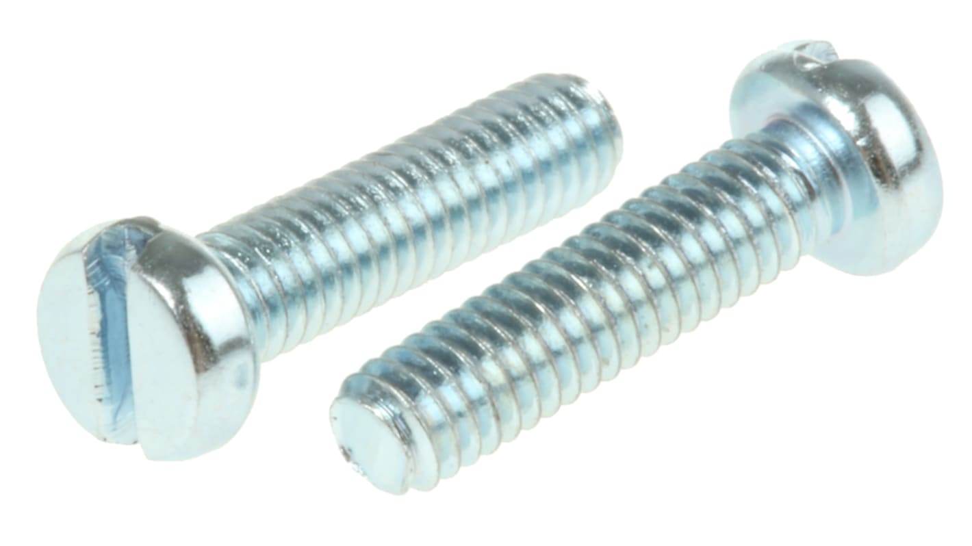 RS PRO Slot  Cheese Head Steel Machine Screws DIN 84, M2.5x10mm