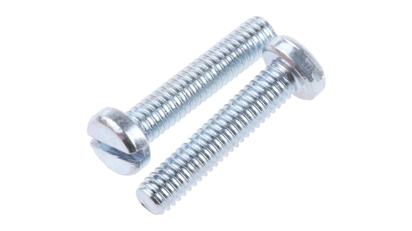 RS PRO Slot  Cheese Head Steel Machine Screws DIN 84, M2.5x12mm