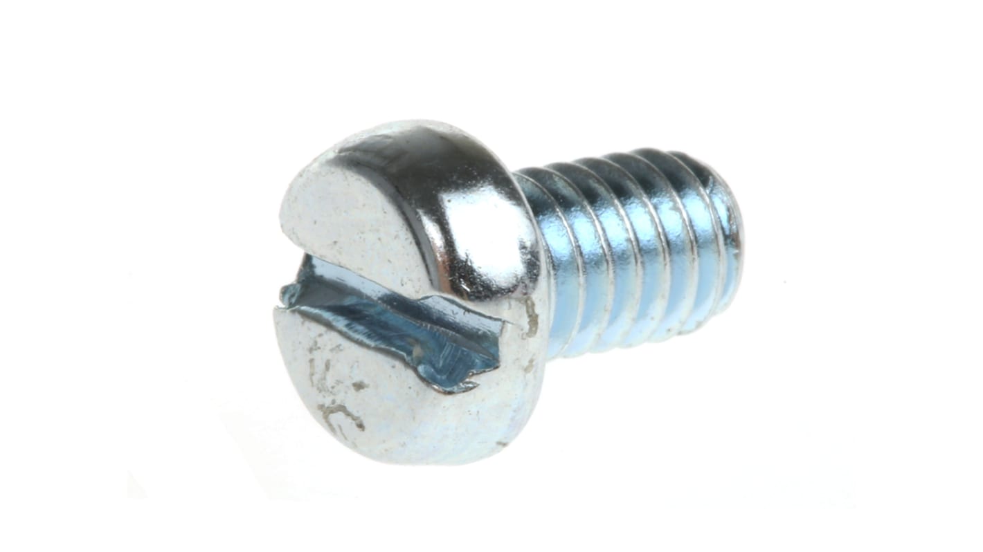 RS PRO Slot  Cheese Head Steel Machine Screws DIN 84, M4x6mm