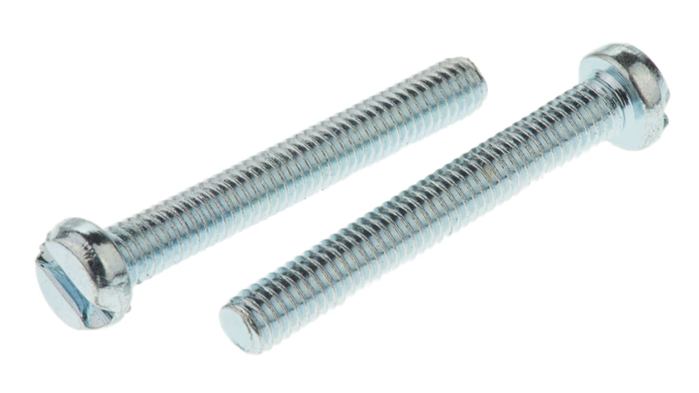 RS PRO Slot  Cheese Head Steel Machine Screws DIN 84, M4x30mm