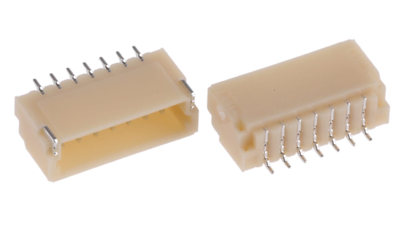 Conector macho para PCB Ángulo de 90° JST serie SH de 7 vías, 1 fila, paso 1.0mm, para soldar, Montaje Superficial