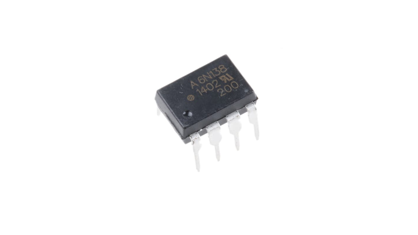 Broadcom 6N138 THT Optokoppler DC-In / Darlington-Out, 8-Pin PDIP, Isolation 3,75 kV eff