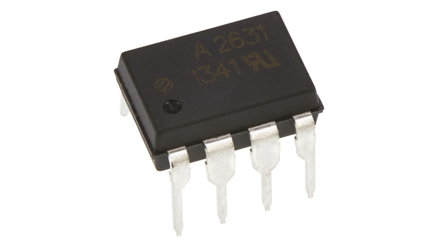 Broadcom HCPL THT Dual Optokoppler DC-In / Transistor-Out, 8-Pin DIP, Isolation 3,75 kV eff