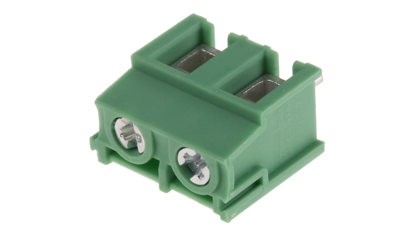 Phoenix Contact PT 2.5/2-7.5-H Series PCB Terminal Block, 7.5mm Pitch, Through Hole Mount, Screw Termination