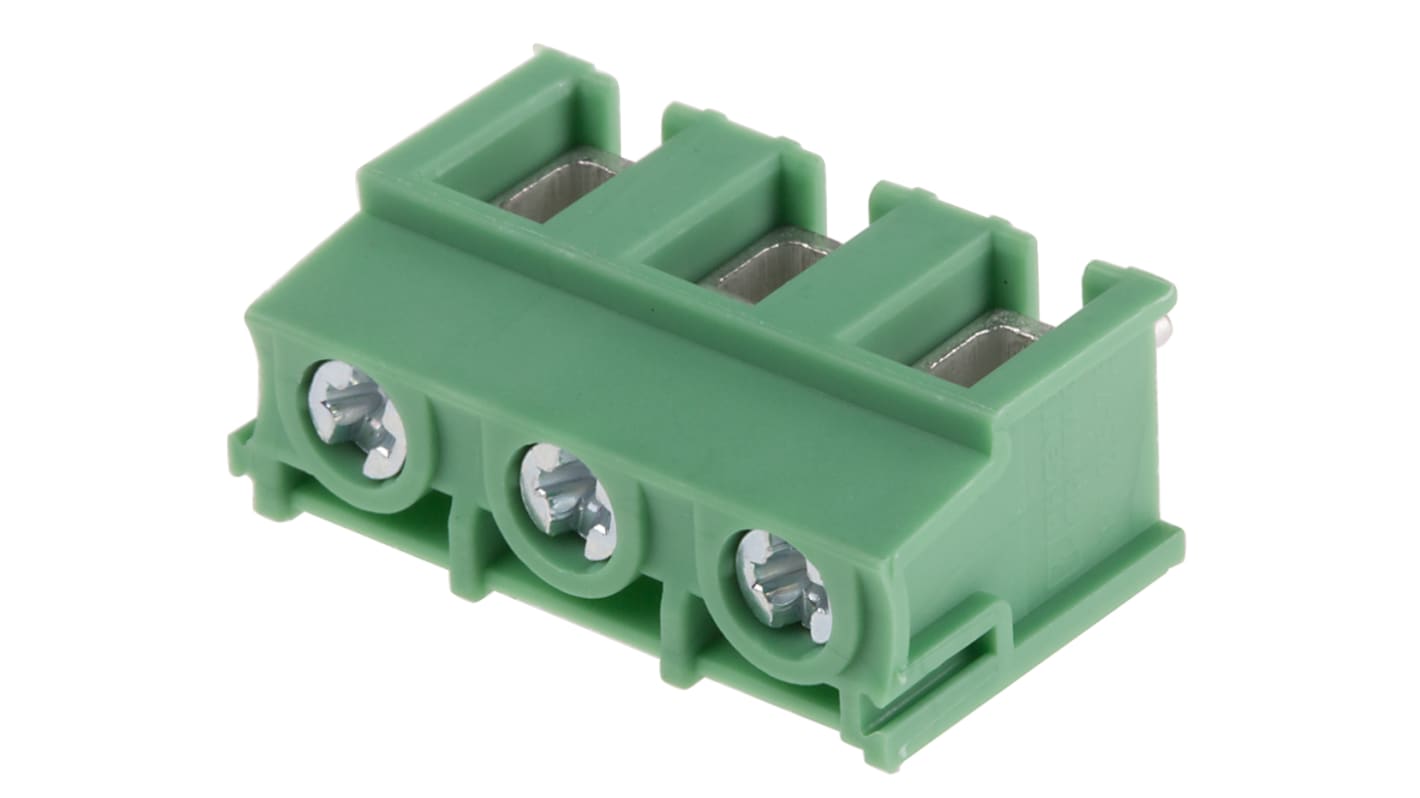 Phoenix Contact PT 2.5/ 3-7.5-H Series PCB Terminal Block, 7.5mm Pitch, Through Hole Mount, Screw Termination