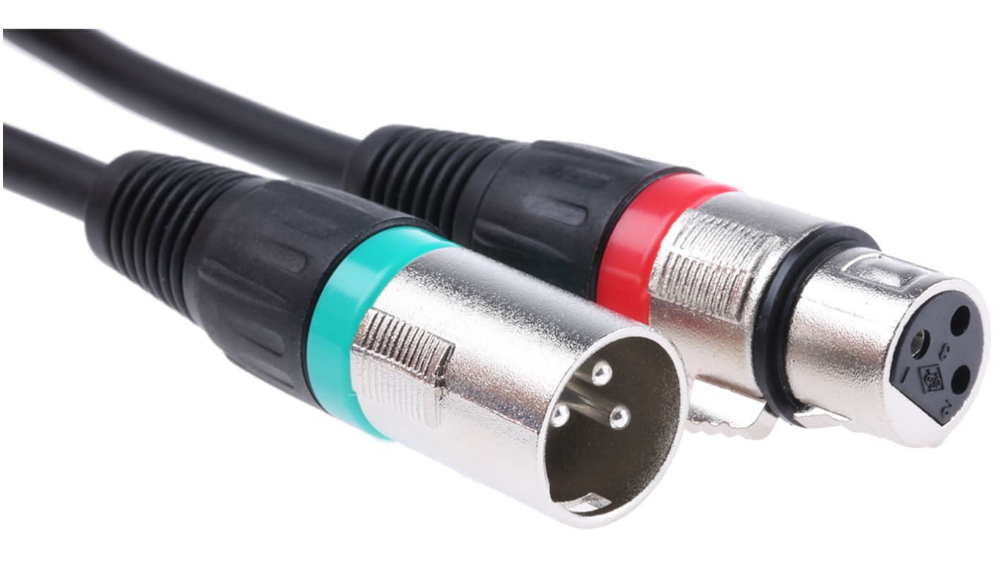 Cable XLR, 3m, Negro, XLR de 3 contactos, XLR de 3 contactos