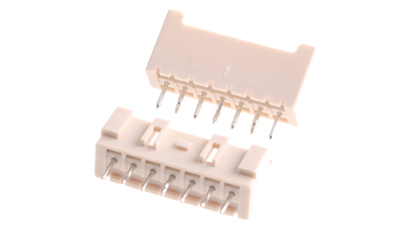 Conector macho para PCB JST serie XA de 7 vías, 1 fila, paso 2.5mm, para soldar, Montaje en orificio pasante