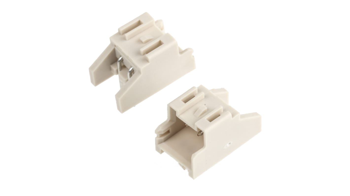 Conector macho para PCB Ángulo de 90° JST serie XA de 2 vías, 1 fila, paso 2.5mm, para soldar, Montaje en orificio