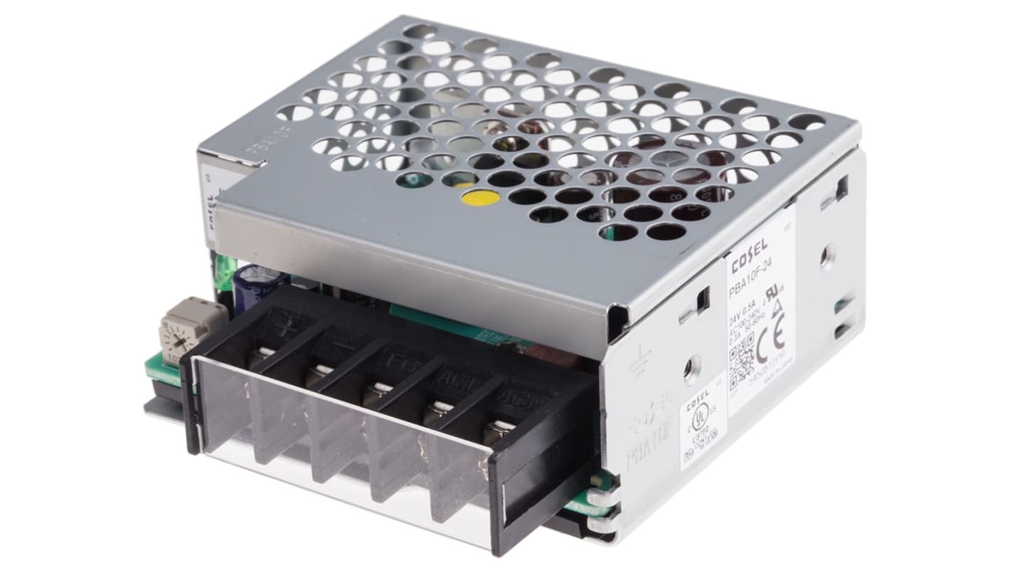 Alimentatore switching Cosel PBA10F-24-N, 12W, ingresso 110 → 370 V dc, 85 → 264 V ac, uscita 24V cc,