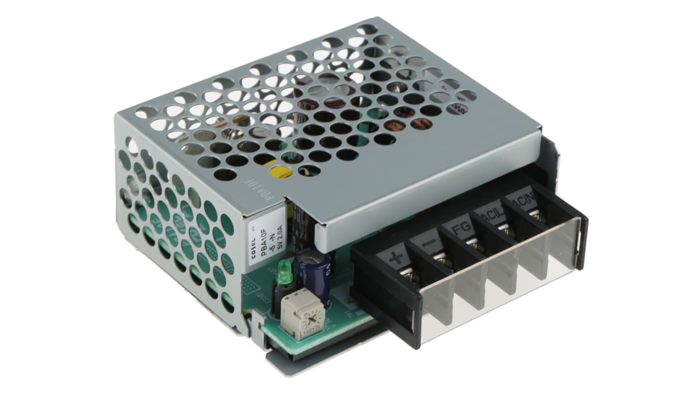 Cosel Switching Power Supply, PBA10F-5-N, 5V dc, 2A, 10W, 1 Output, 110 → 370 V dc, 85 → 264 V ac Input