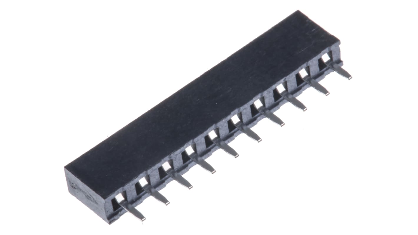 HARWIN Straight Through Hole Mount PCB Socket, 10-Contact, 1-Row, 2mm Pitch, Solder Termination