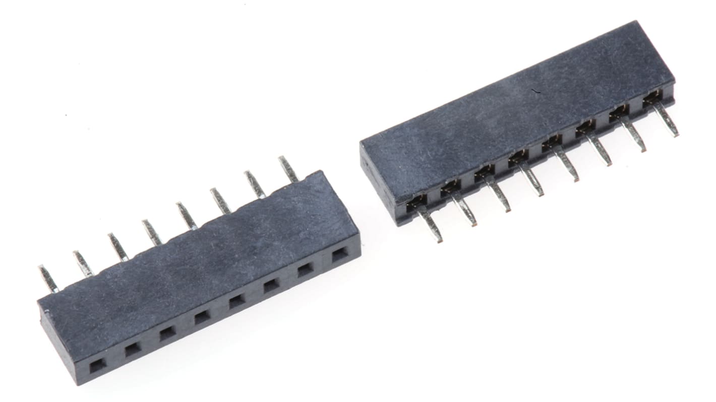 Conector hembra para PCB HARWIN, de 8 vías en 1 fila, paso 2mm, 12A, Montaje en orificio pasante, para soldar