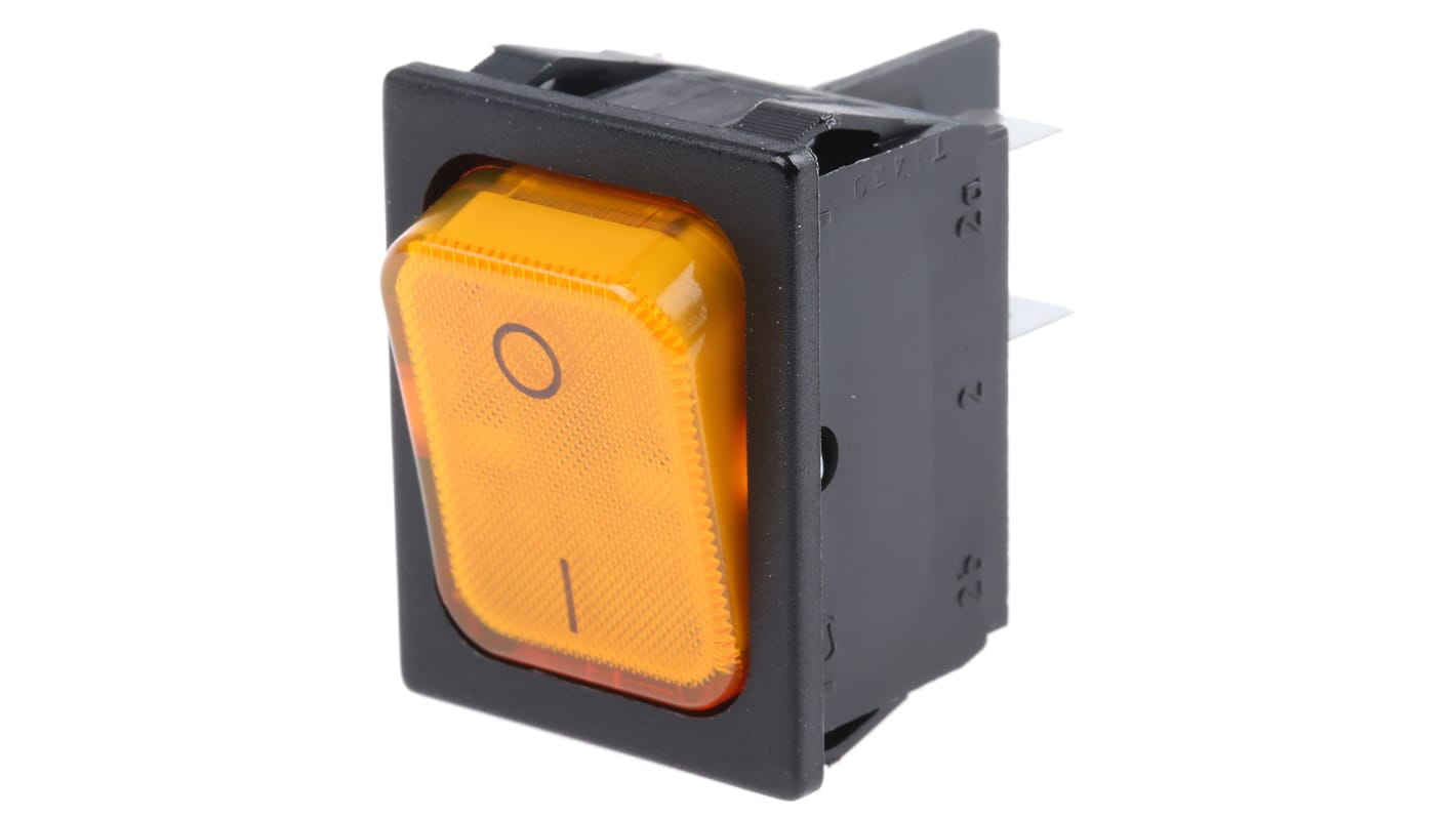 Marquardt Illuminated DPST, On-None-Off Rocker Switch Panel Mount