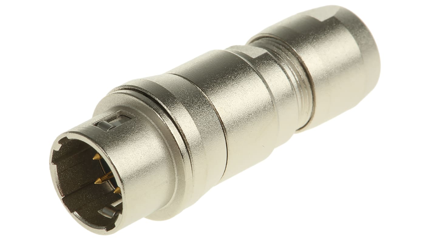 Hirose Circular Connector, 4 Contacts, Cable Mount, Miniature Connector, Socket, Male, HR10 Series