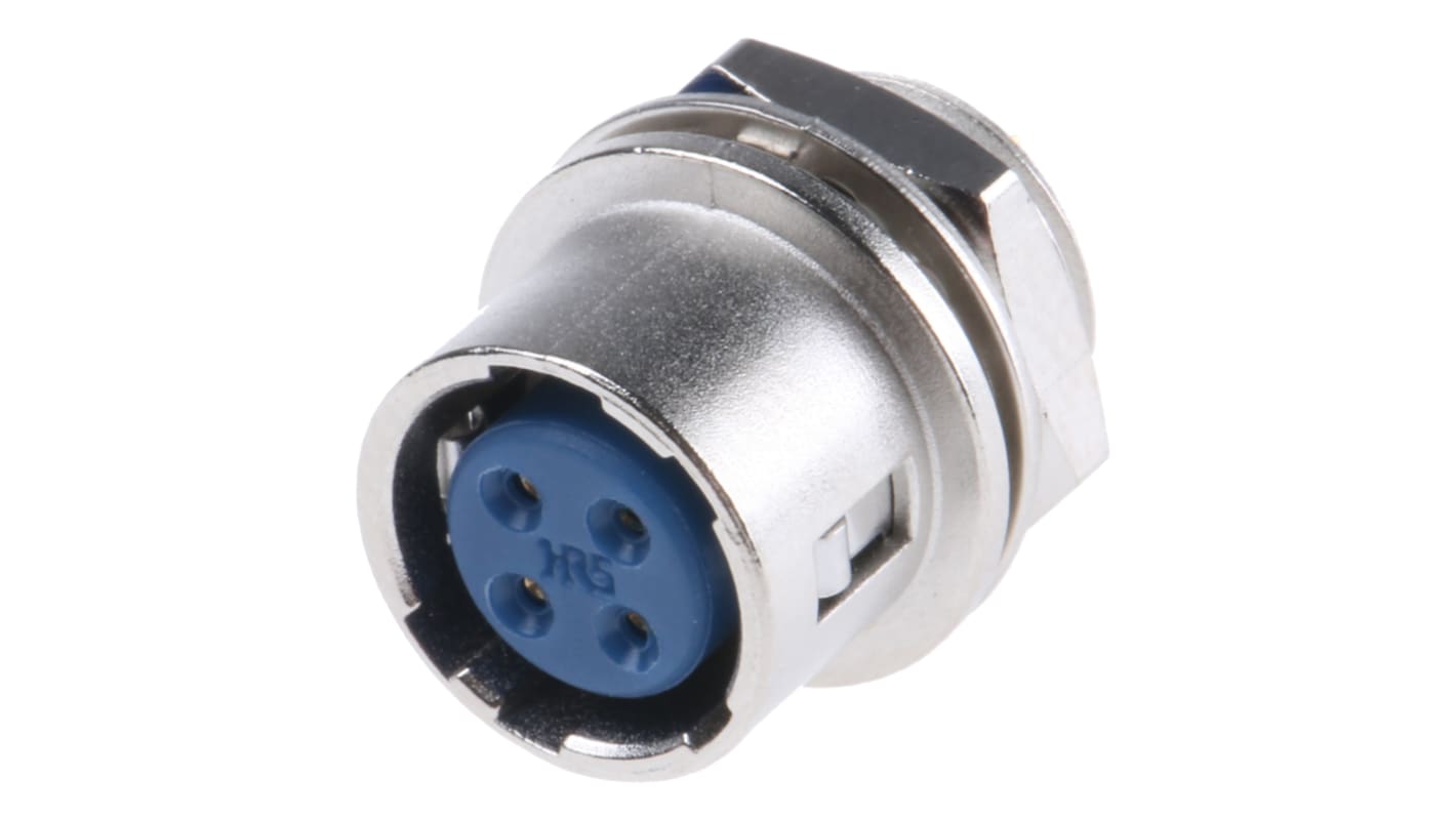 Conector circular Hirose hembra serie HR10 de 4 vías, Montaje en Panel