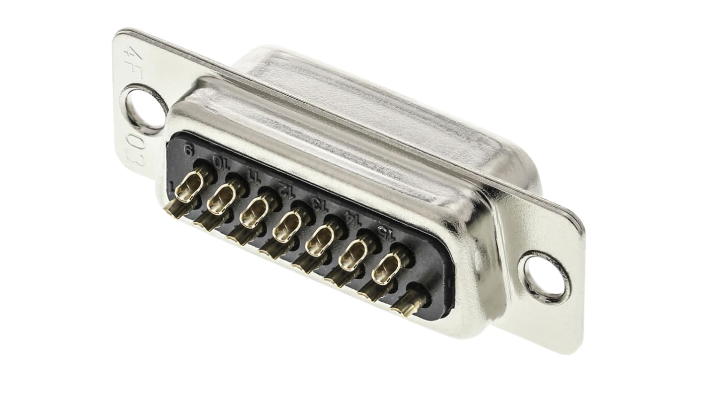 Hirose HD 15 Way Cable Mount D-sub Connector Plug, 2.74mm Pitch