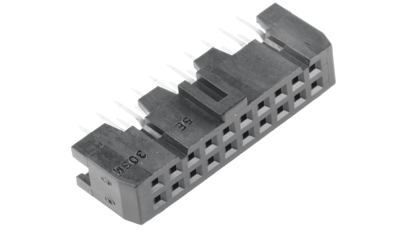 Hirose HIF3FB Series Straight Through Hole Mount PCB Socket, 20-Contact, 2-Row, 2.54mm Pitch, Solder Termination